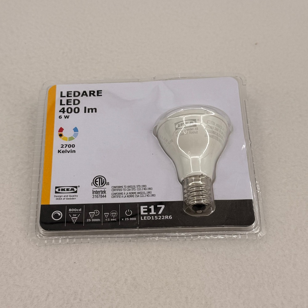 IKEA LEDARE LED Bulb 400lm 6W 2700K E17 Dimmable Warm White LED1522R6 803.185.18
